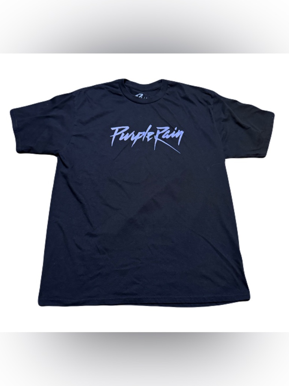 Prince Purple Rain Graphic Tee - Black with Purple Logo Slim Fit Men XL
